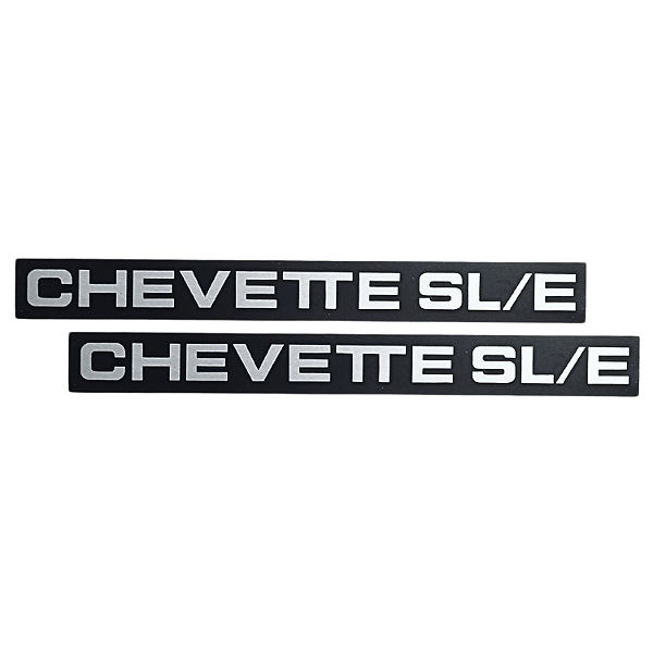 Par de Plaqueta em Metal Friso Porta GM Chevette SL/E 1988 1989 1990