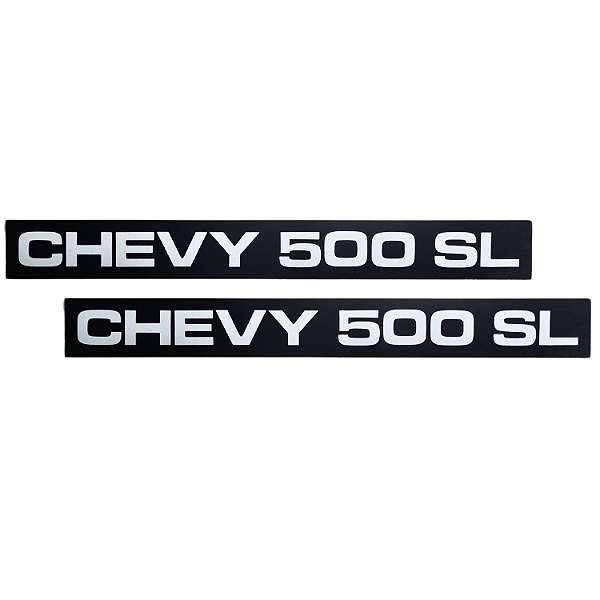 Par de Plaqueta em Metal Friso de Porta GM Chevy 500 SL 1987 1988 1989