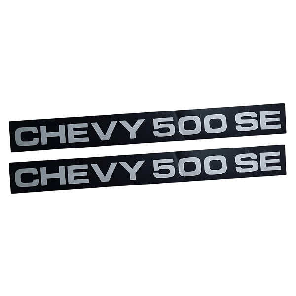 Par de Plaqueta em Metal Friso Porta GM Chevy 500 SE 83 84 85 86 87 88 89 90 91 92 93 94 95