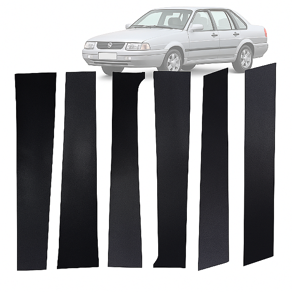 Kit Pré-Cortado Adesivo de Coluna em Vinil Fosco para VW Santana 4 Portas