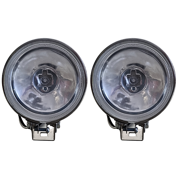 Par Farol de Milha Cromado 11cm Universal – Lente de Vidro e Suporte em Metal para Fusca, Gol, Brasília e Passat