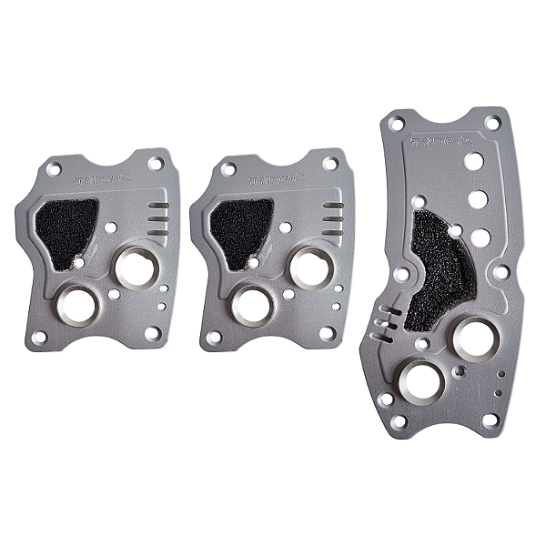 Pedaleira Esportiva Universal em Alumínio Antiderrapante Kit 3 Peças Manual