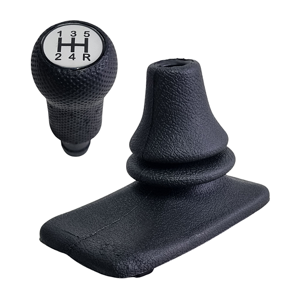 Kit Coifa Sanfona e Manopla Bola de Câmbio Preto Gol Parati Saveiro G2