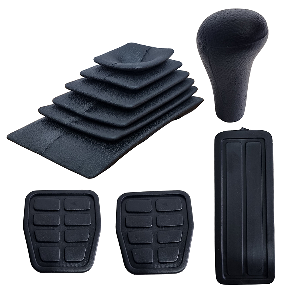 Kit Interno Completo Coifa + Manopla de Câmbio + Pedaleira VW Gol Voyage Parati Saveiro Quadrado 87-94