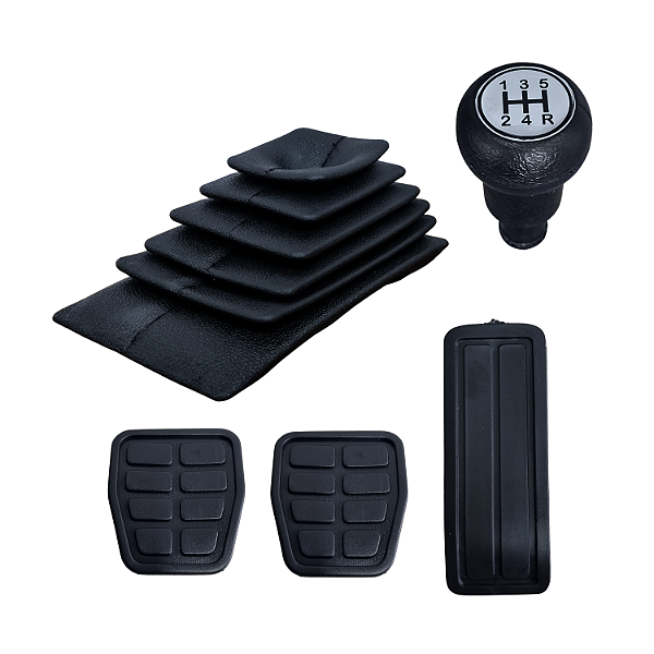 Kit Completo Manopla De Câmbio Coifa E Capas De Pedal Gol G1 Voyage Parati Saveiro 1988 A 1994