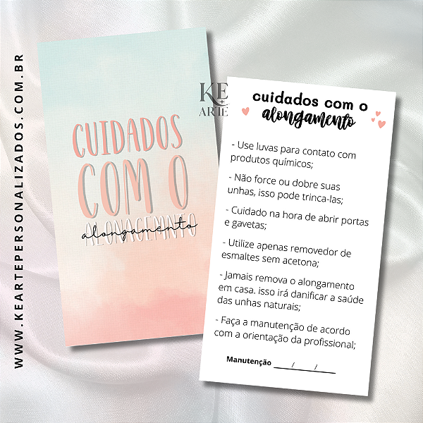 Cartão Cuidados: Unhas - 30 unidades | Pronta Entrega