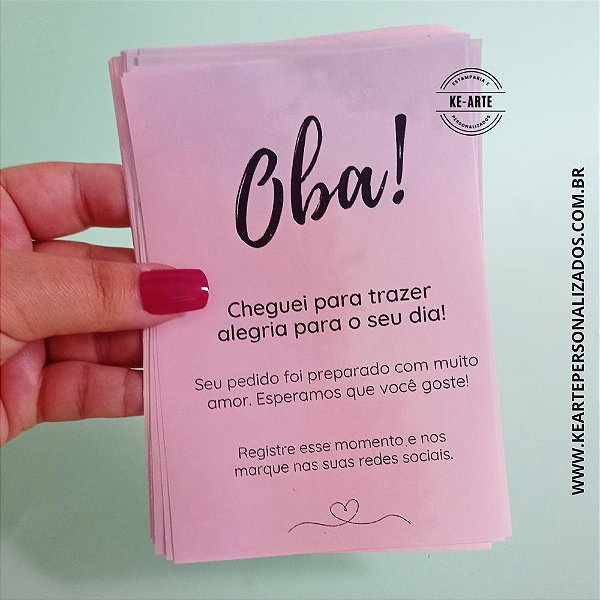 Panfleto para "unboxing" - 20 unidades