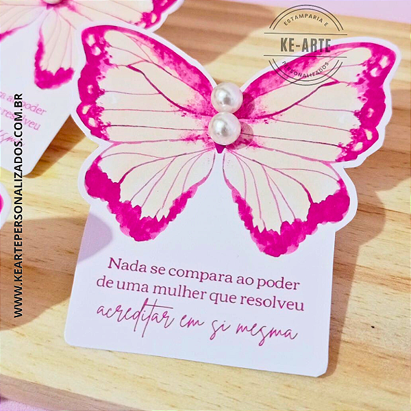 Card borboleta + pérola | Mimo cliente