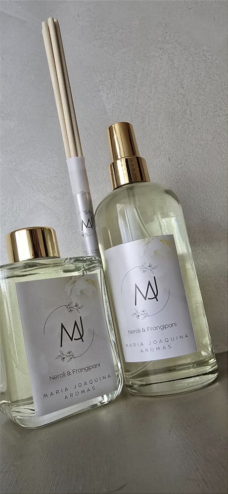 Kit Difudor de Ambiente e Home Spray vidro 250ml Neroli e Frangipani