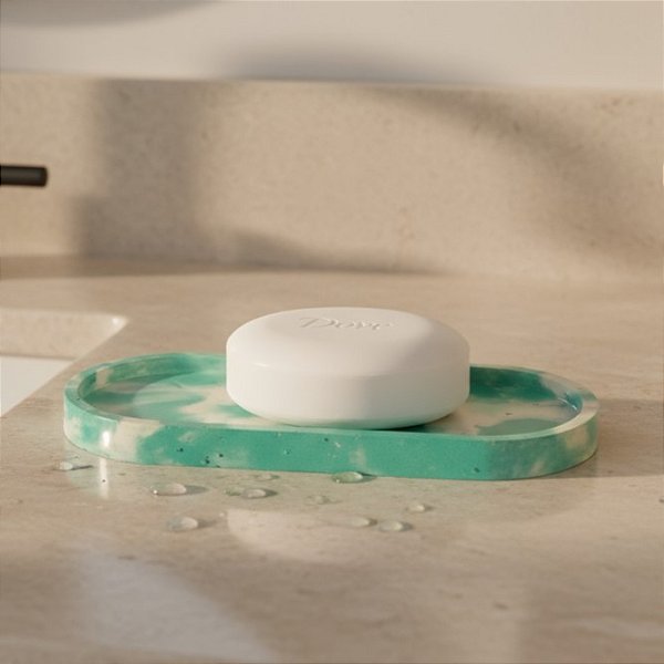 Bandeja Decorativa Verde Calm – Concreto Marmorizado