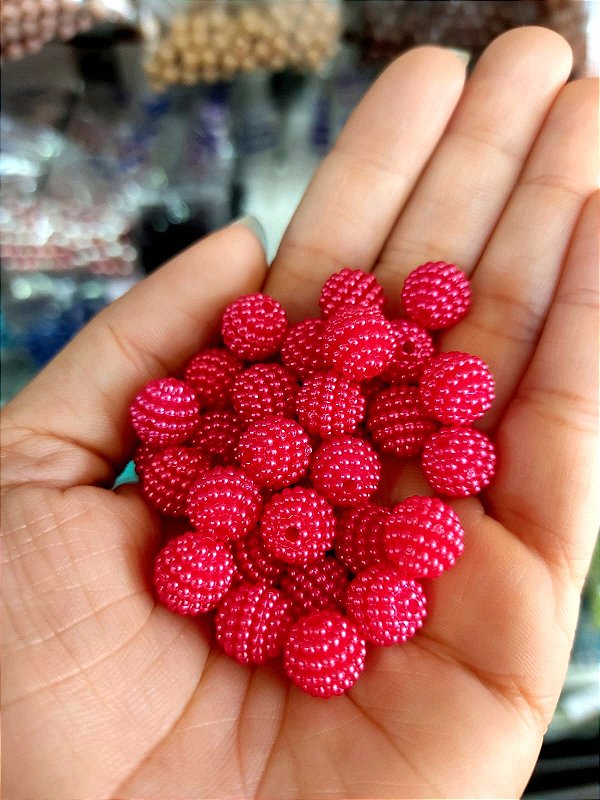 Pérola craquelada 10 mm 20g vermelho