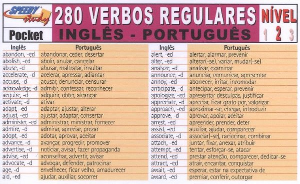 280 Verbos Regulares 2 - Inglês/Português