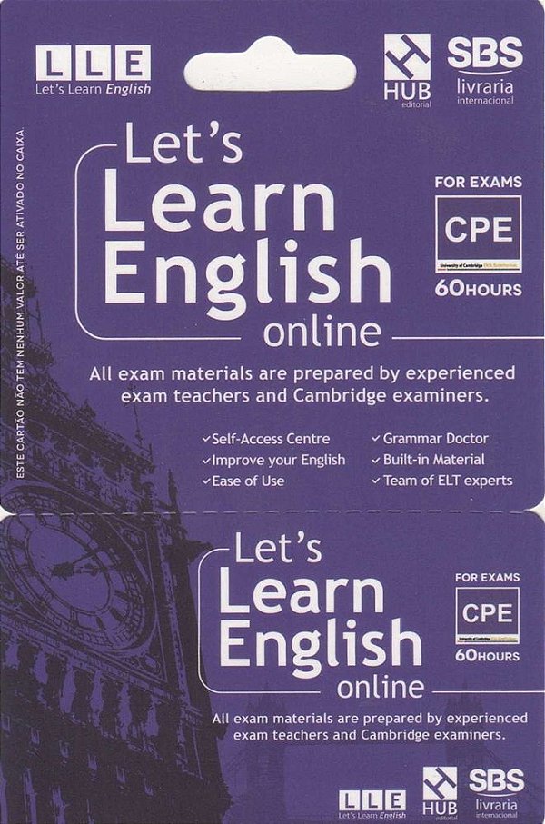 Let's Learn English Card - For Exams - Cpe (6 Months)