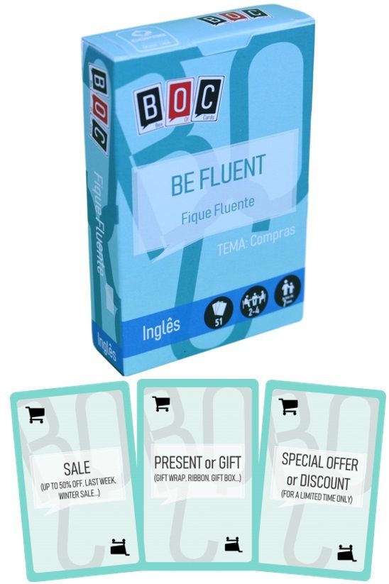 Be Fluent - Fique Fluente - Tema: Compras - Box Of Cards - 51 Cartas - Boc 9