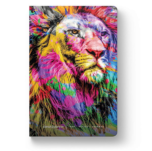 Sketch & Planner - The Lion Colorida Ore, Estude, Desenhe