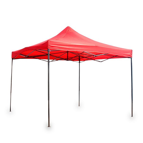 Tenda Com Armação De Ferro Dobrável Vermelha - Portway