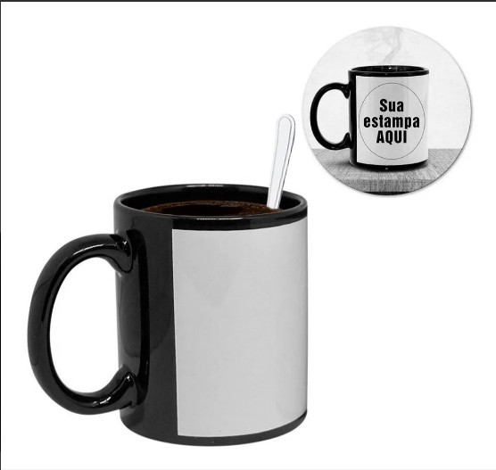 Caneca Preto C/ Branco - Importway