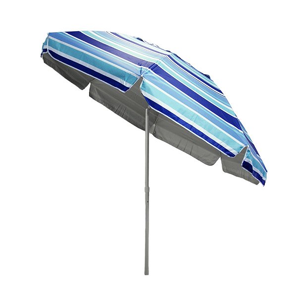 Guarda-Sol Fps Em Alumínio 2,40M Poliéster Grande Azul Listrado - Importway