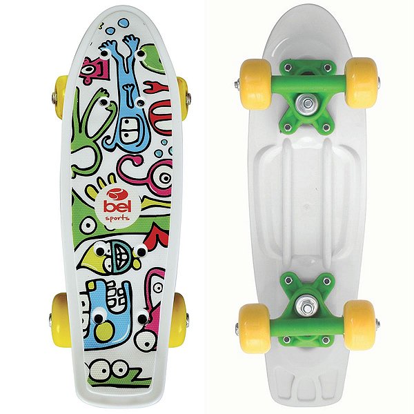 Mini Skate Monstro Et Espaço Amarela - Bel
