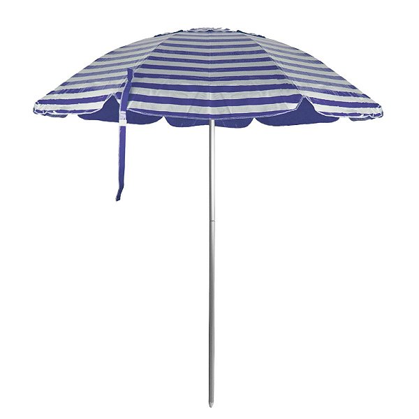 Guarda-Sol Fps 100 Em Alumínio 1,80M Pvc 70% Com Poliéster 30% (Bagum) Grande Azul Escuro Com Branco - Mor