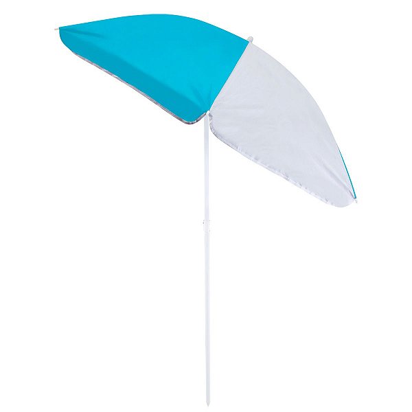 Guarda-Sol Fps 70 Em Aço Pintado 1,80M Poliéster Com Silvercoating Grande Articulável Cinza E Azul - Mor