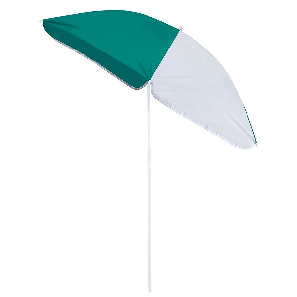 Guarda-Sol Fps 70 Em Aço Pintado 1,80M Poliéster Com Silvercoating Grande Articulável Branco E Verde - Mor