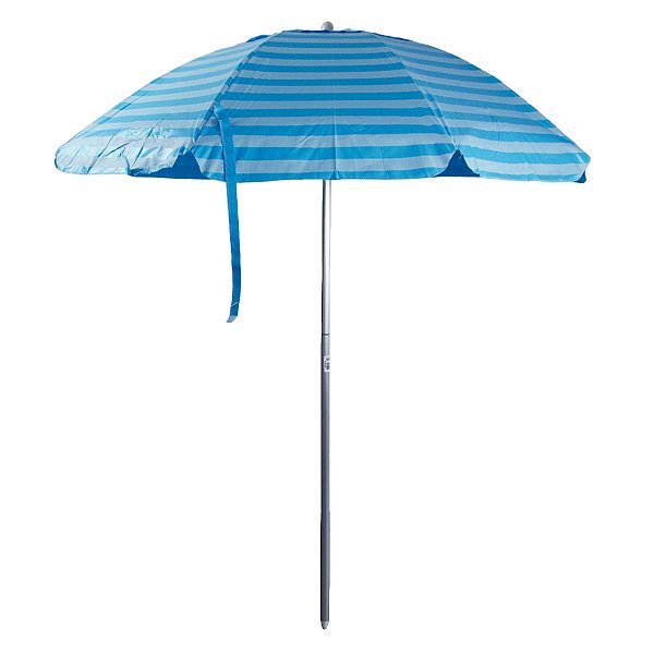 Guarda-Sol Fps 100 Em Alumínio 1,80M Pvc 70% Com Poliéster 30% (Bagum) Grande Azul Claro Com Branco - Mor