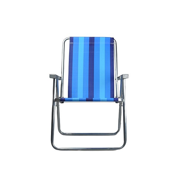 Cadeira De Praia De Alumínio Com Encosto Azul - Mor