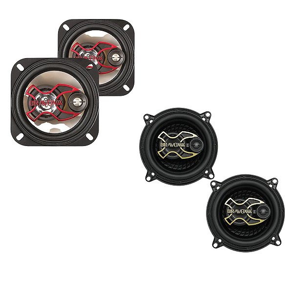Kit Alto-Falante Triaxial Bravox 5 B3X50 + 5805146 Gold 100W - Bravox