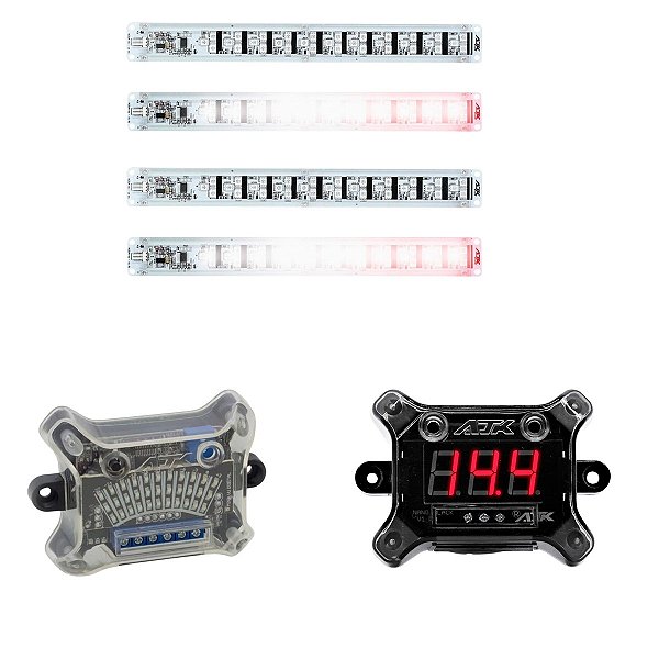 Kit Régua Automotiva Led + Voltímetro + Medidor De Áudio - Ajk
