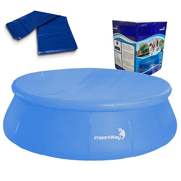 Piscina Borda Inflável Capacidade 2490L + Lona 3X3 - Importway
