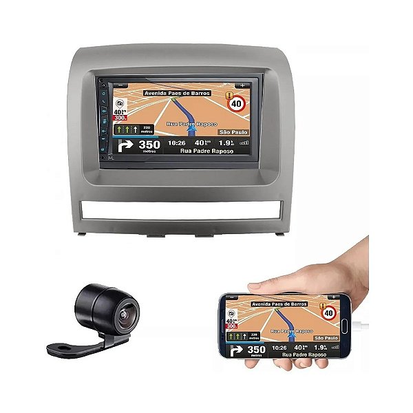 Kit Aparelho Gps Evolve Link Tv 7'' + Moldura Pálio 03/12 Weekend/Siena/Strada/Idea 05/12 - Multilaser