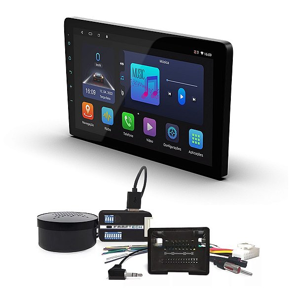 Kit Central Multimídia Ft-Mm-Android9+ + Interface De Volante Ft-Sw-Gm - Faaftech