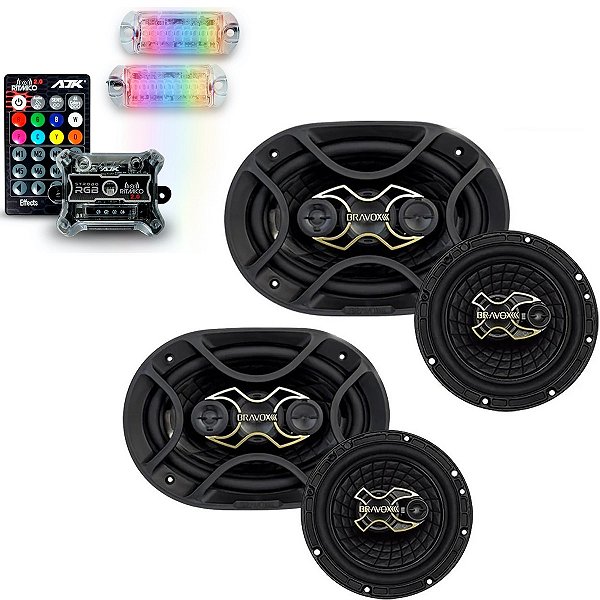Alto-Falante Kit Facil Gold-Cest:0105700 + Strobo Ajk + Par De Farol 3W