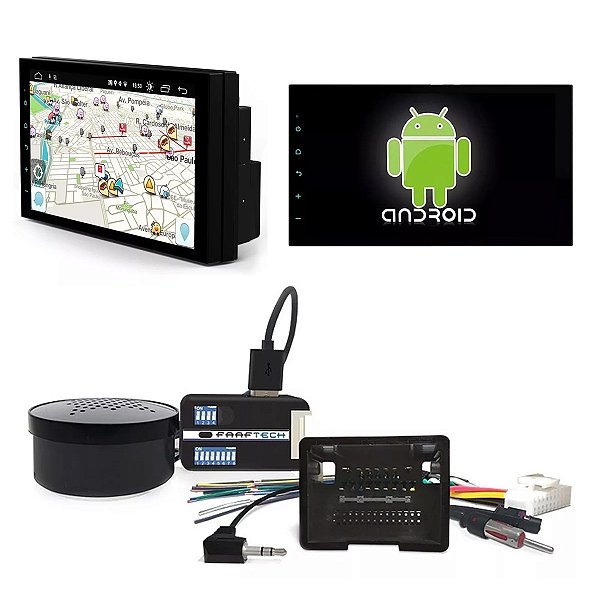 Kit Central Multimídia Android Gps Android + Interface De Volante Ft-Sw-Gm - Faaftech