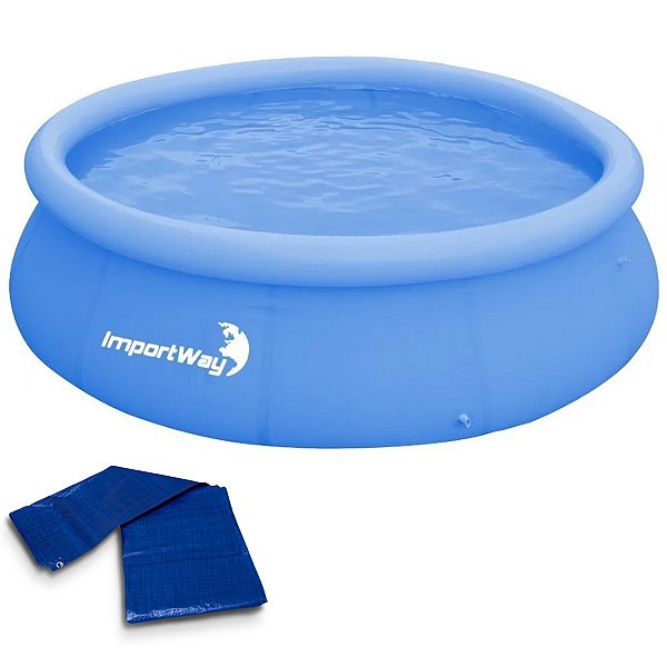 Kit Piscina Borda Inflável + Lona 2X2 - Importway
