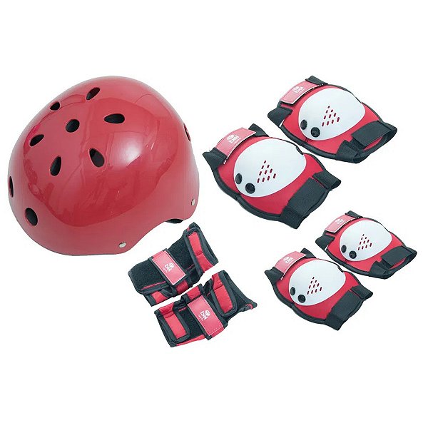Kit De Proteção Radical C/ Capacete Premium Vermelho - Bel