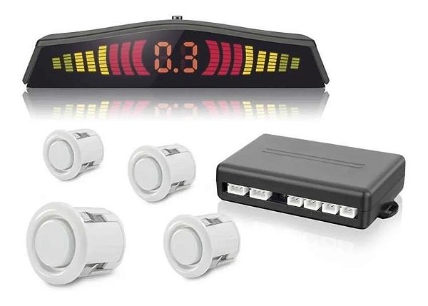 Sensor De Ré 4 Sensores Universais Estacionamento Display Led Colorido - Gc