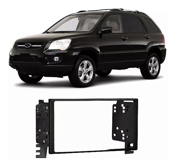 Moldura P/ Aparelho De Som/Dvd 2 Din Preta Sportage 96/10 - Cerato 99/08 - Carnival 00/07 Ap514 - Expex