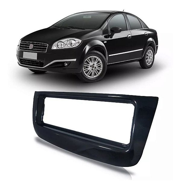 Moldura P/ Aparelho De Som/Dvd 1Din Black Piano (Preta) Punto 12/... (Novo) - Linea 15/... Ap689 - Expex
