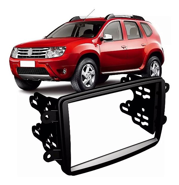 Moldura P/ Aparelho De Som/Dvd 2 Din Preto Black Piano Duster Dynam./ Sandero Expres. E Privilége / Logan Expres Ap646R2 - Expex