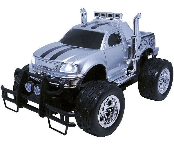 Carrinho De Controle Remoto Prata Monster 4X4 - Importway
