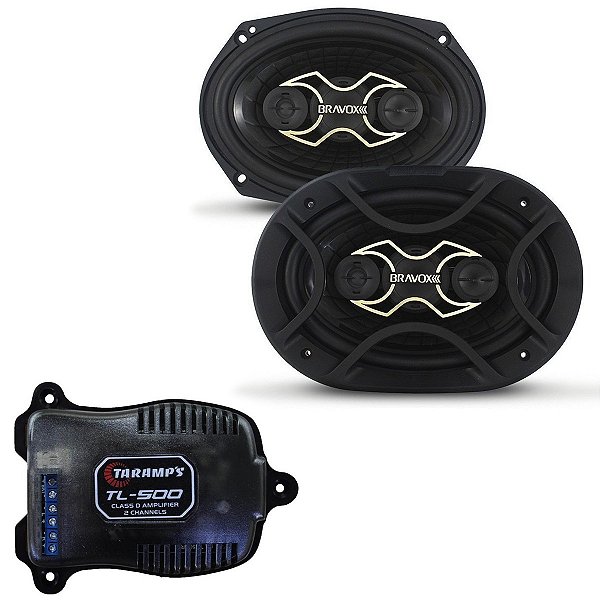 Kit 1X Alto-Falante B4X69G Gold + Módulo Amplificador Class D Tl 500 Taramps - Bravox