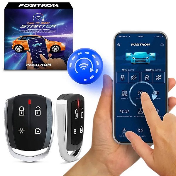 Alarme Automotivo Cyber Px360 Pósitron Com Sensor Presença e Bluetooth - Positron