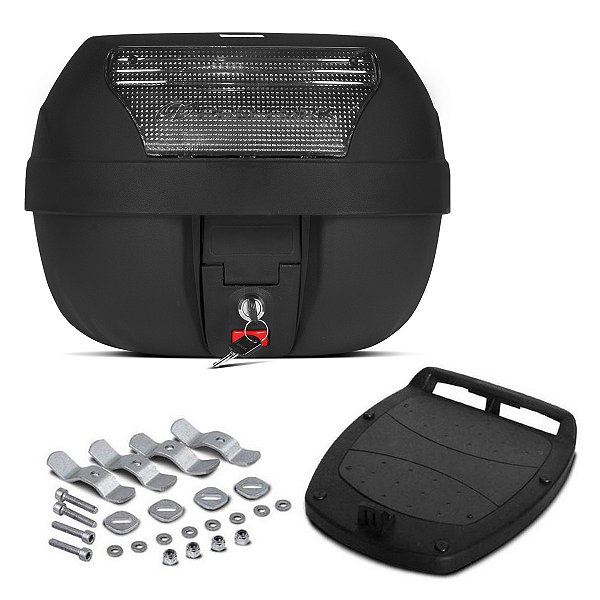 Baú Bauleto Moto Pro Tork Smartbox 28 Litros Preto Com Lente Cristal - Pro Tork
