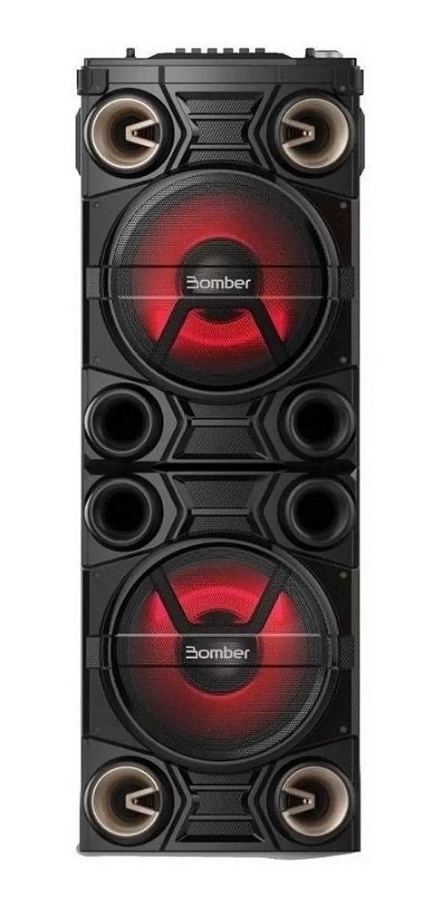 Caixa De Som Bluetooth Bomber Party 1500 Usb, Sd, P2, Guitarra, Microfone Led Tws 180W Rms - Bomber