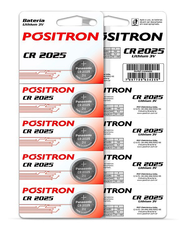 Cartela De Bateria Cr2025 Para Controle Remoto De Som Lithium 3V - Positron