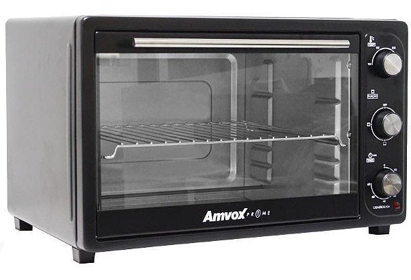 Forno Elétrico De Bancada 45 Litros 1600W Multifunção Timer Alarme Afr 4500 Preto 110V - Amvox