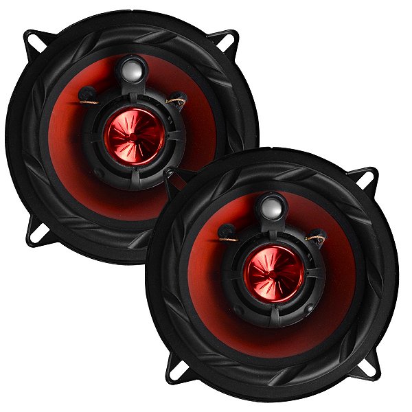 Par Alto Falantes Automotivos Triaxial 5 Polegadas 120W Rms 4 Ohms Bobina Simples Vermelho E Preto Edição Especial - Bomber
