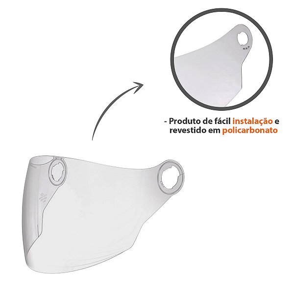 Viseira Injetada Pro Tork New Atomic / New Liberty Three Cristal Vi-77 Para Capacete De Moto - Pro Tork